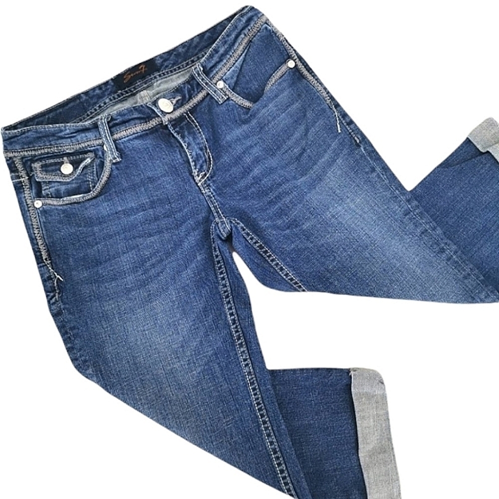 Seven7 Women's 4 Mid Cotton Boyfriend Capris